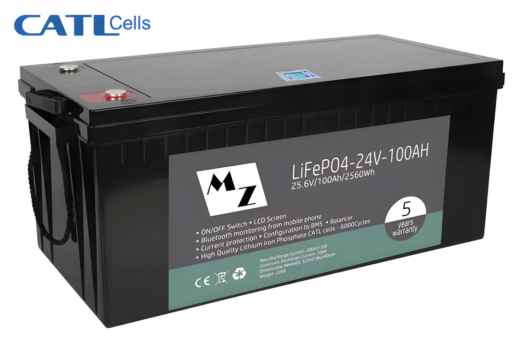 LiFePO4 2560Wh 24V 100Ah