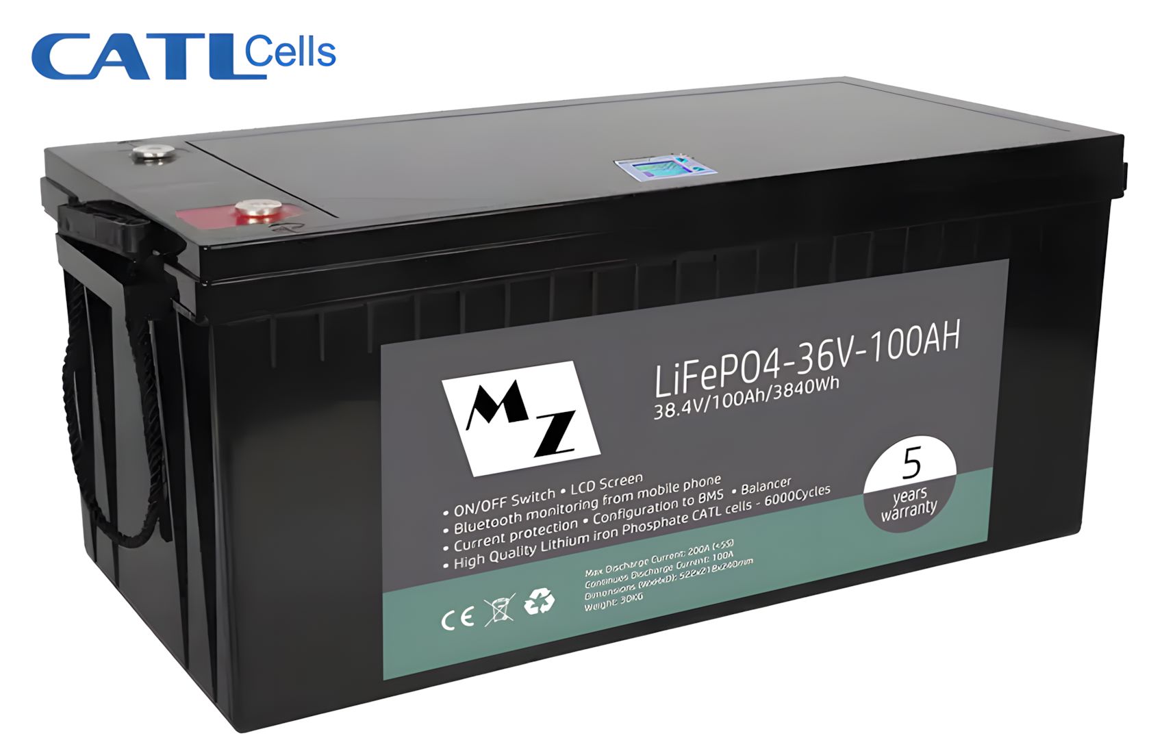 LiFePO4 3840Wh 36V 100Ah