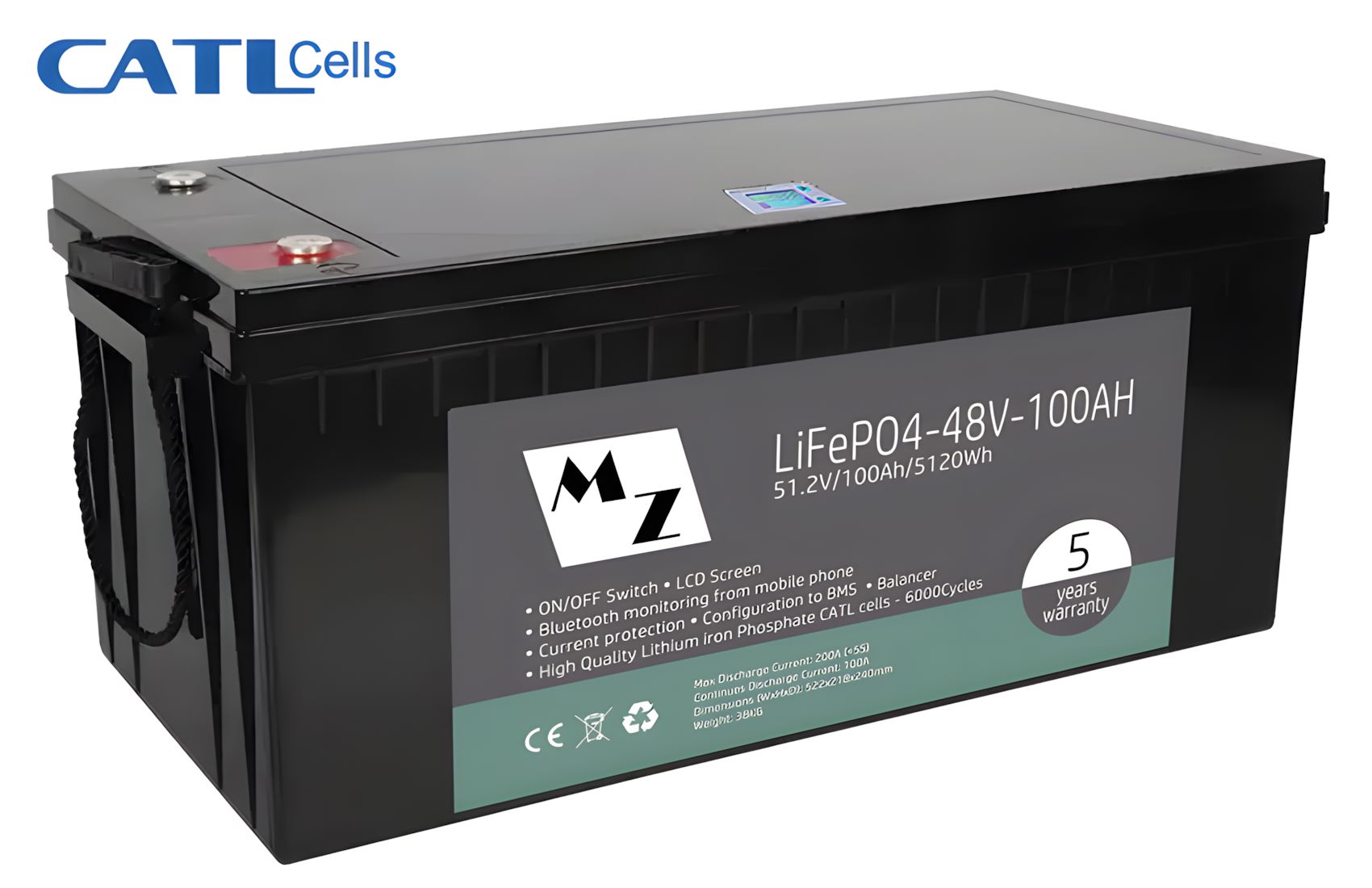 LiFePO4 5120Wh 48V 100Ah