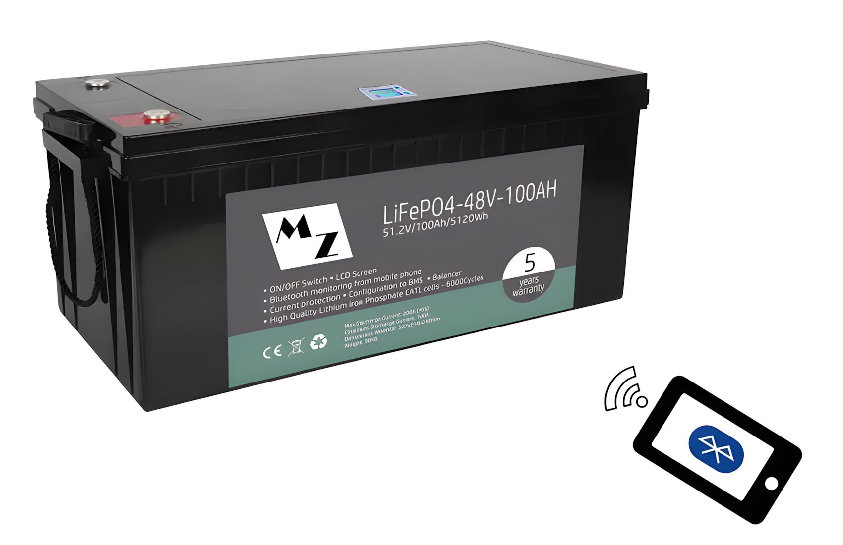 LiFePO4 5120Wh 48V 100Ah