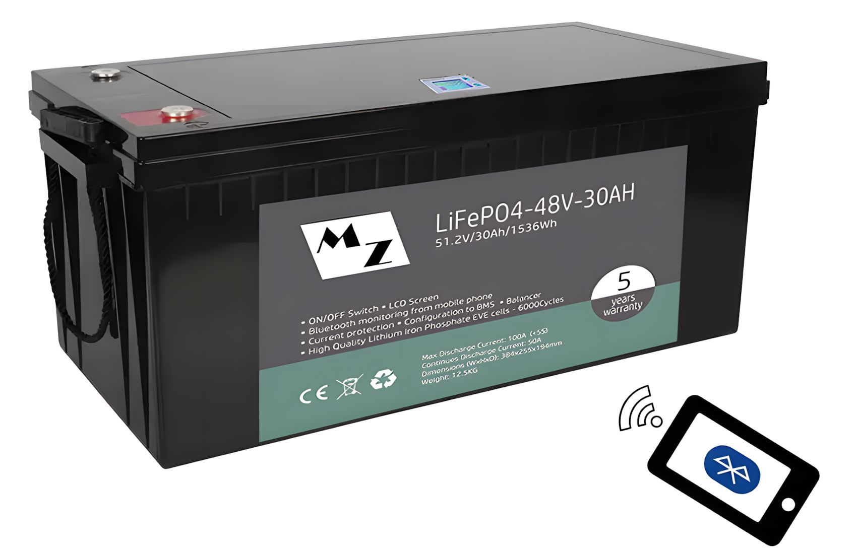 LiFePO4 1536Wh 48V 30Ah