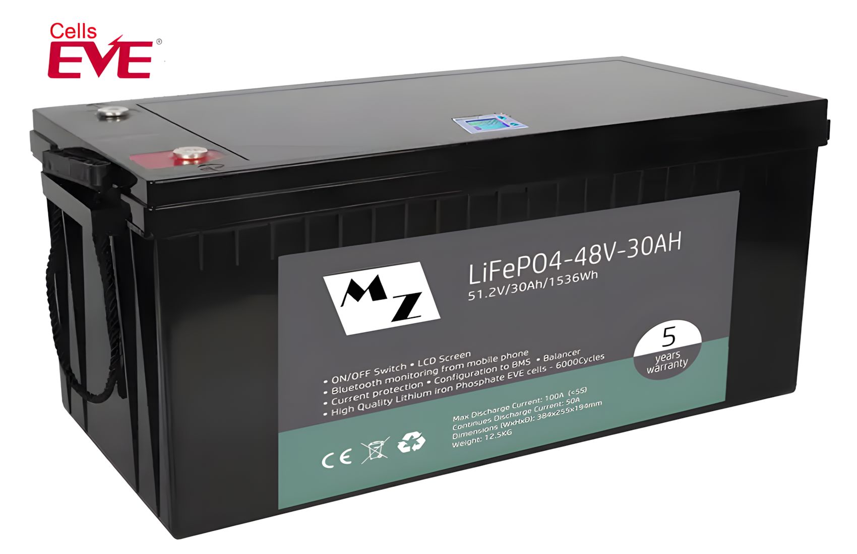 LiFePO4 1536Wh 48V 30Ah
