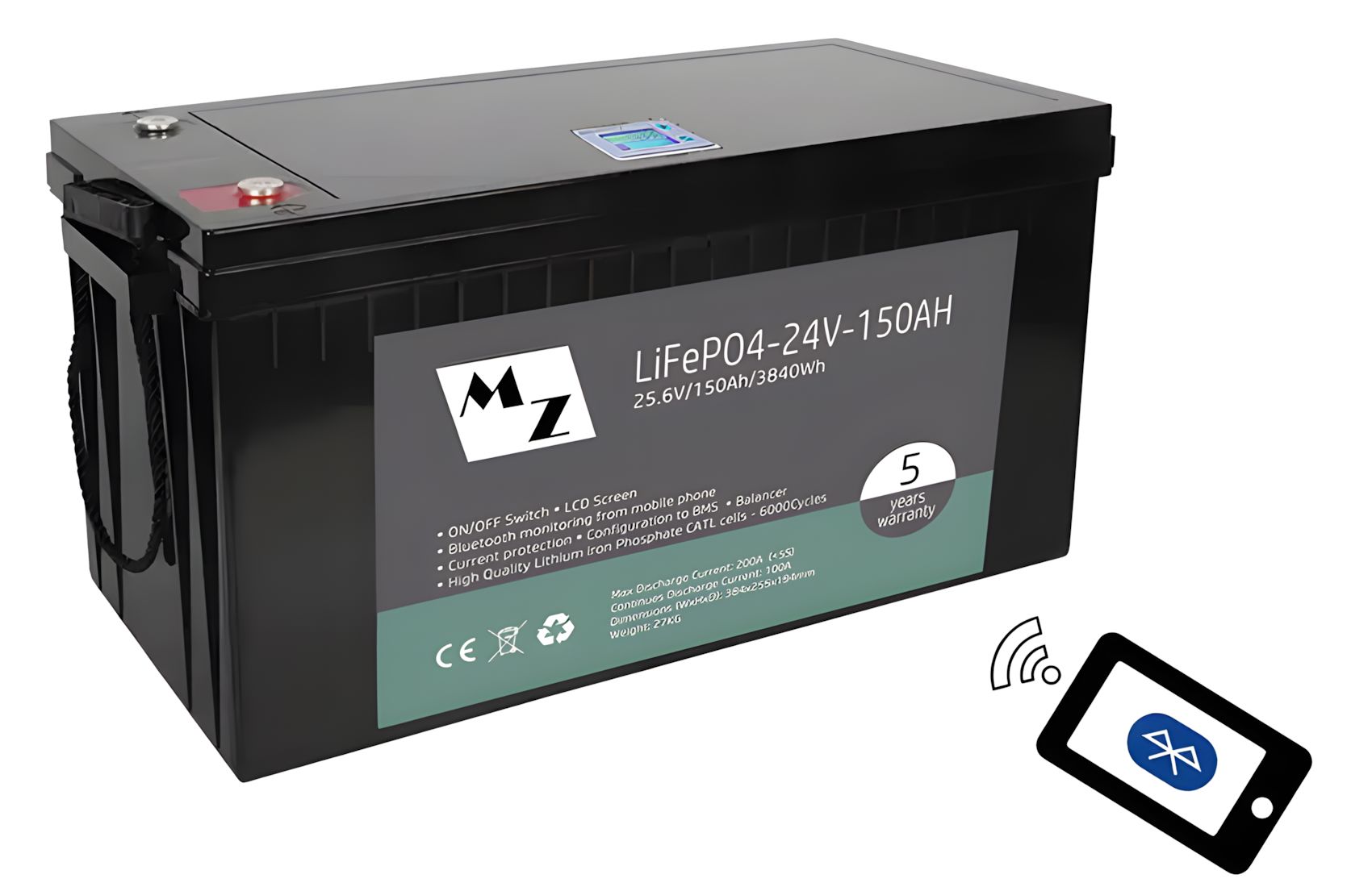LiFePO4 3840Wh 24V 150Ah