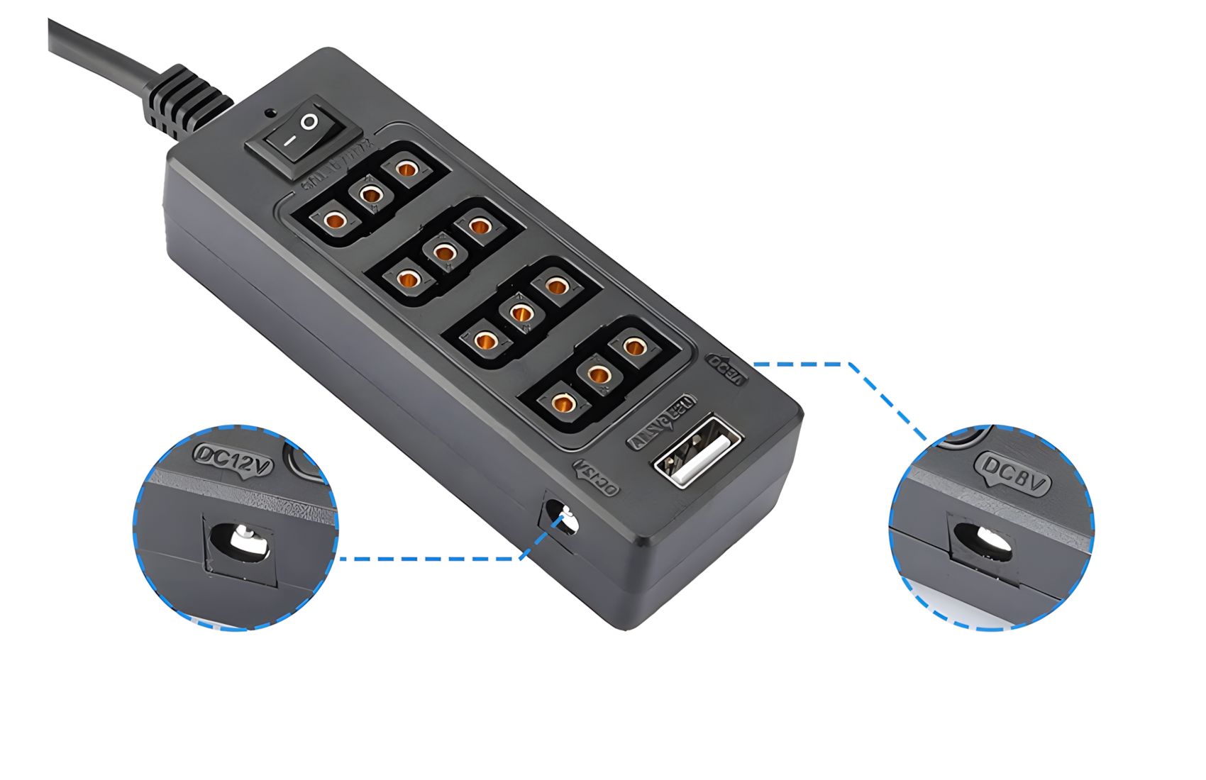 4x D-TAP w USB/Barrel Splitter