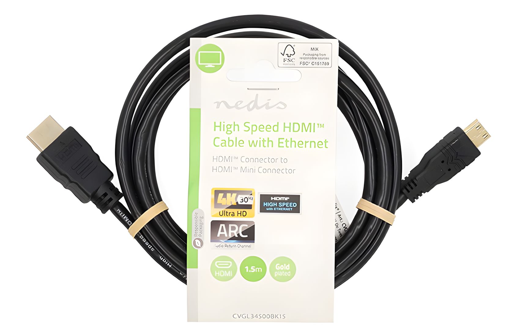 Mini HDMI to Full HDMI 1.5m