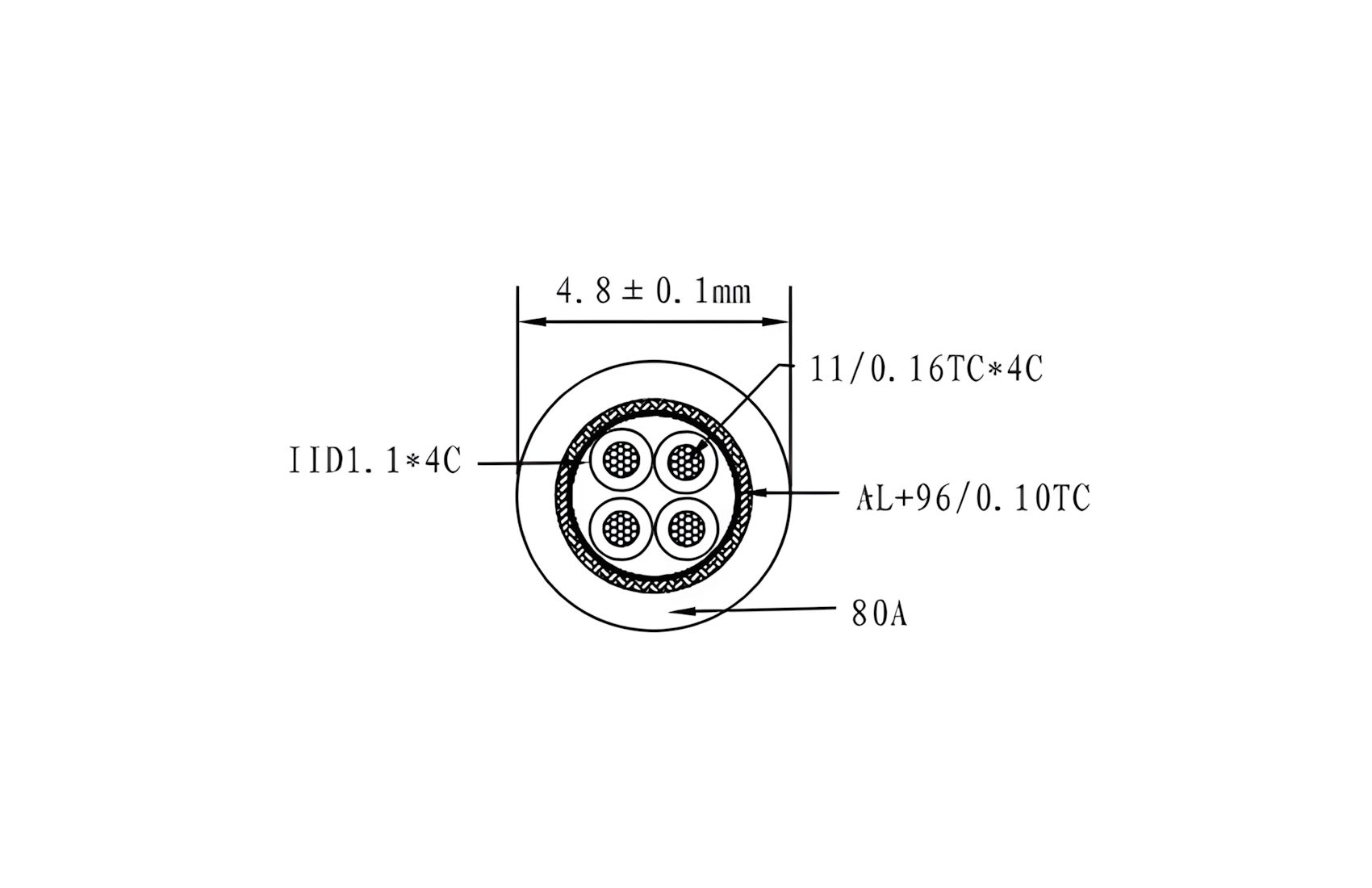 24AWG X 4 Conductor
