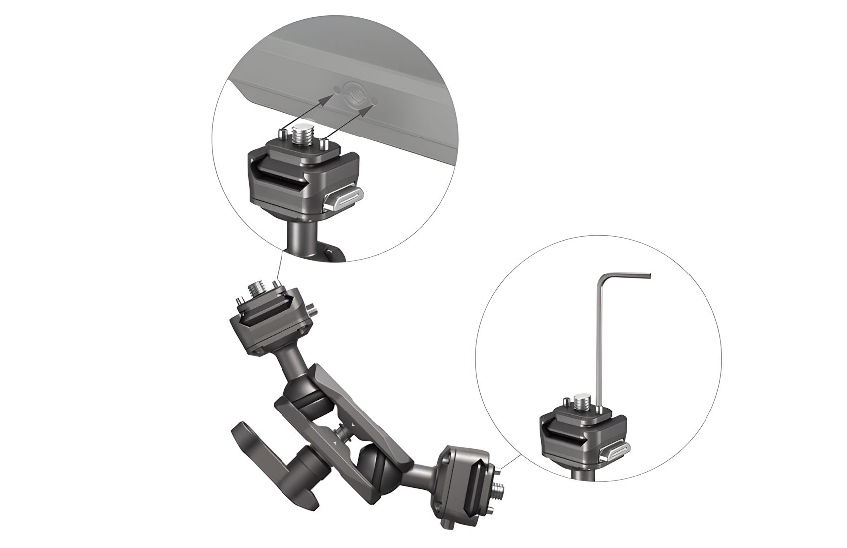 HawkLock Arm w Ball Heads