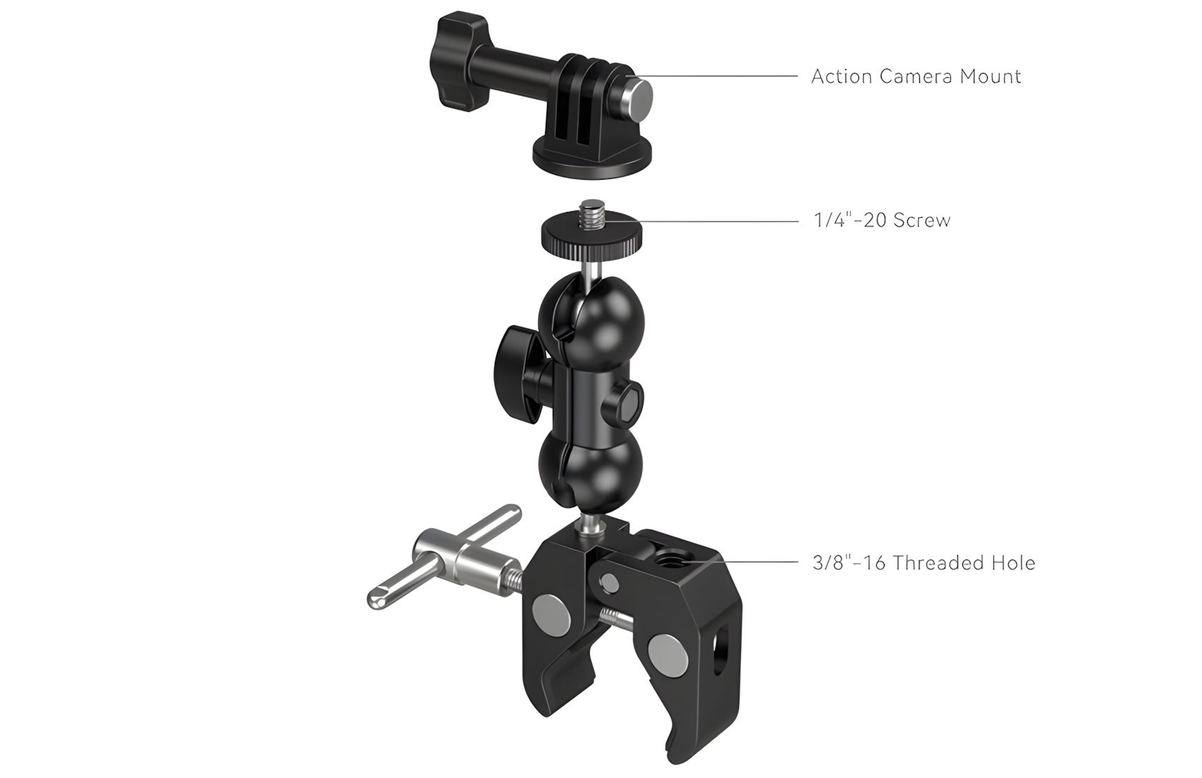 Crab Shaped Clamp w Ball Head