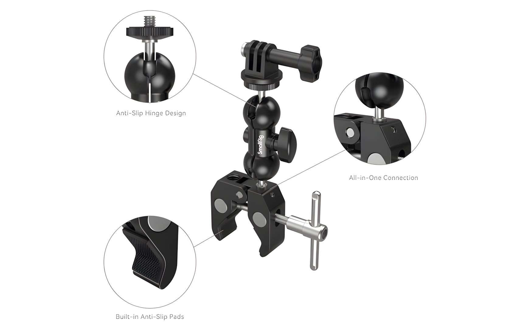 Crab Shaped Clamp w Ball Head